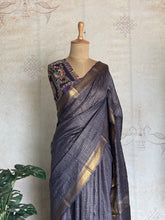 Ritambhara - Soft Tussar Zari Checks Saree