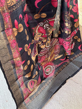 Parijata - Dola Silk With Kalamkari Prints And Zari Border