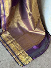 Semi Kanchi Silk Saree – Violet & Gold Saree