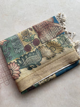 Gulmohar - Pen Kalamkari Tussar Silk Saree with Zari Border & Artistic Pallu