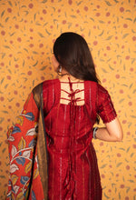 Dwaraka - Raw Silk 3-Piece Suit Set with Kalamkari Dupatta