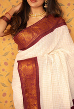 Durga  - Zari Checkered Saree