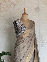 Ritambhara - Soft Tussar Zari Checks Saree