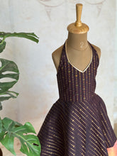 Manya- Backless Kids Zari Dress – Maroon & Peach Festive Wear