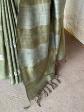 Charvi - Elegant Green Tussar Embroidered Saree