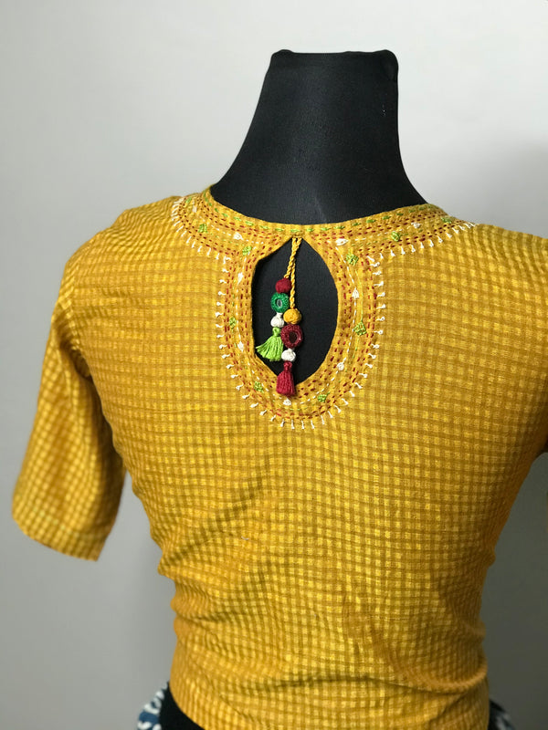 Mustard Cotton Blouse - Express