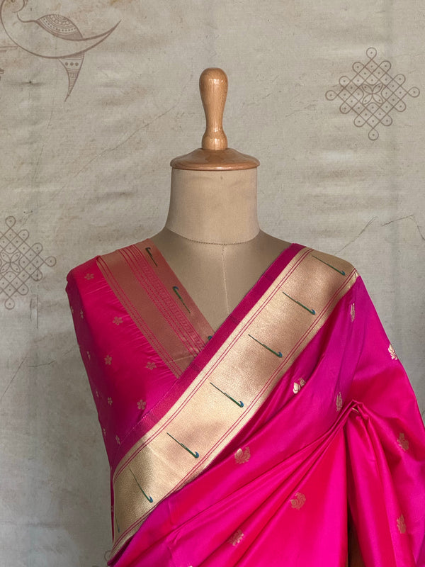 Paithani Saree with Peacock Buttas