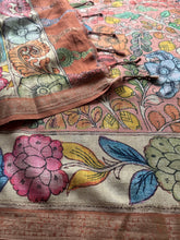 Gulmohar - Pen Kalamkari Tussar Silk Saree with Zari Border & Artistic Pallu