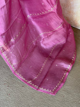 Tarini Pure Organza Saree – Rose Pink with Delicate Embroidered Border