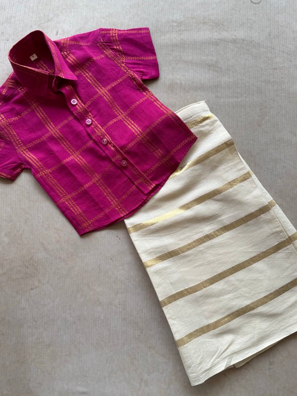 Boys Dhoti and Shirt - Vishu Edit Express
