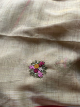 Ceya Linen Saree with Hand Floral Embroidery