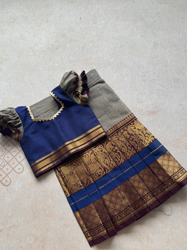 Chettinad Cotton Crop Top and Skirt - Festive Collections