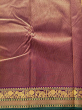 Semi Kanchi Silk Saree – Chakram & Elephant Zari Buttas