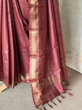 Ritambhara - Soft Tussar Zari Checks Saree