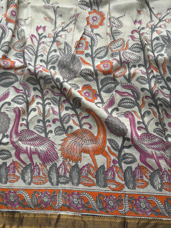 Mangalgiri Pen Kalamkari Saree