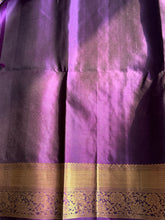 Pure Kanjivaram Soft Silk Saree – Vintage Green with Purple Zari Border