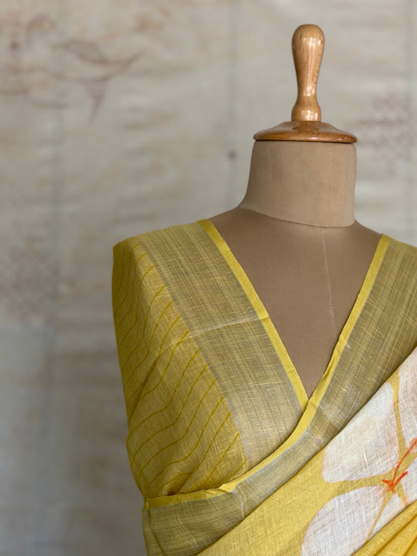 Yashika - Digital Printed Linen Saree