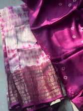 Shibori Mangalgiri Silk Unstitched Kurta + Dupatta