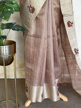 Samaira - Pure Tussar Appliqué Saree