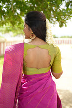 Gauri - Sungudi Cotton Saree Pink Plum and Neli Kolam Blouse