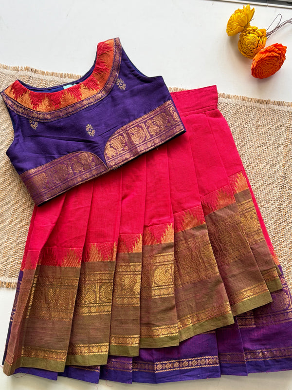 Chettinad cotton overlapped Skirt with bodice top Express