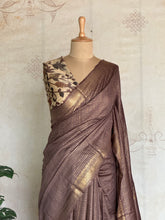 Ritambhara - Soft Tussar Zari Checks Saree