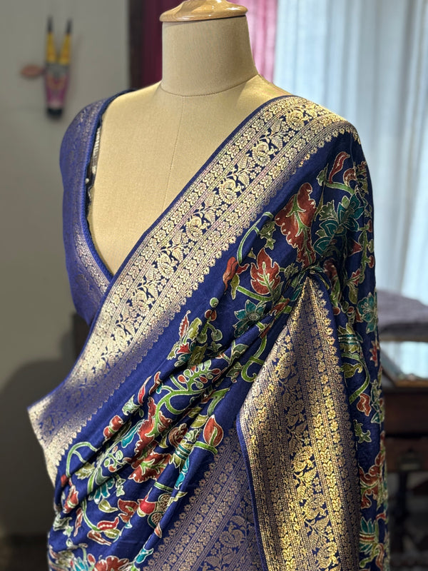 Patola Saree With Pure Kalamkari Appliqué Work