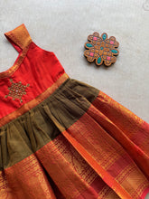 Svasti Kids Festive Kolam Embroidered Chettinad Cotton Dress - Express