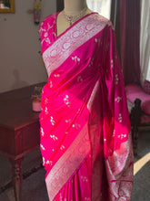 Banarasi Katan Silk Saree in Rani Pink with Zari Buttas