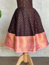 Manya- Backless Kids Zari Dress – Maroon & Peach Festive Wear