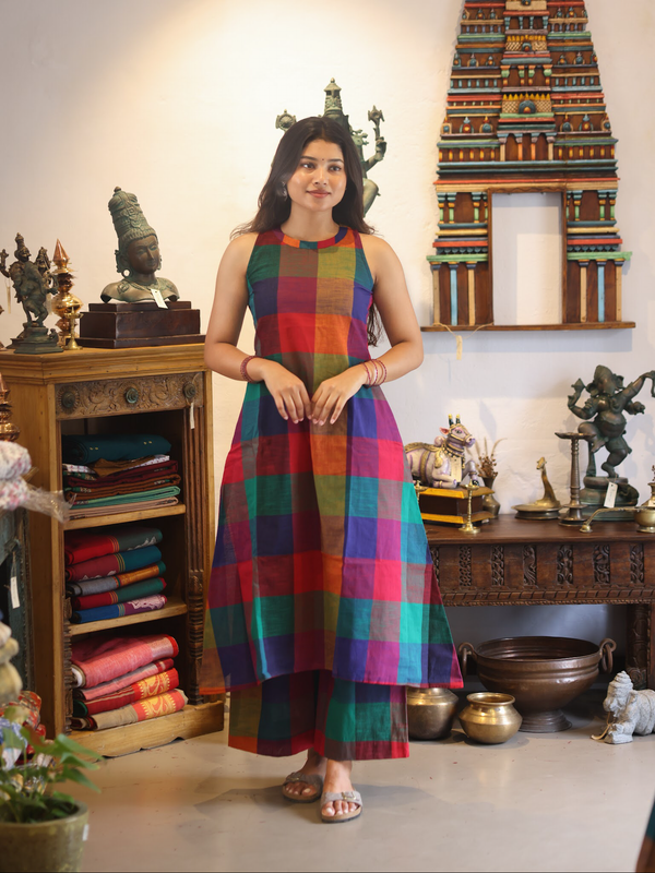 Kadhambam - Madras Checks Co-ord Set