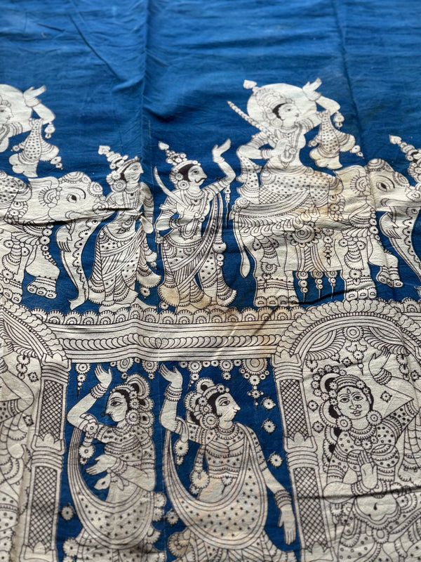 Saachi - Kalahasti Pen Kalamkari Printed Cotton 3 Piece Salwar Suit Set