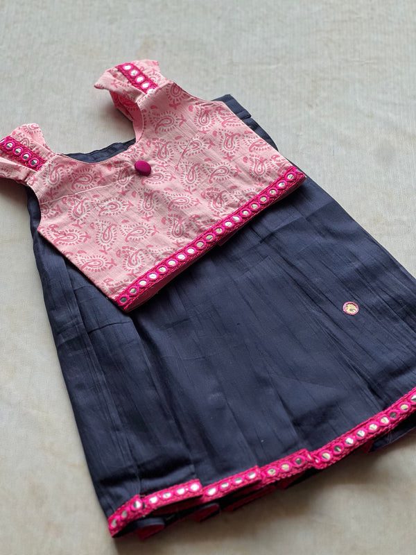 Kids Cotton Crop Top and Skirt