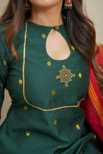 Dwaraka - Raw Silk 3-Piece Suit Set with Kalamkari Dupatta