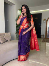 Semi Kanchi Silk Saree With Paithani Blouse