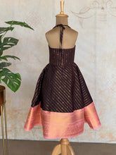 Manya- Backless Kids Zari Dress – Maroon & Peach Festive Wear