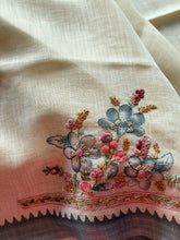 Ceya Linen Saree with Hand Floral Embroidery