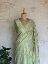 Kayal - Mint Embroidered Pure Kota Silk Saree