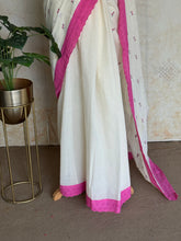 Varnika - Pure Cotton Multi Floral Embroidered Saree with Hakoba Lace - Onam Edit