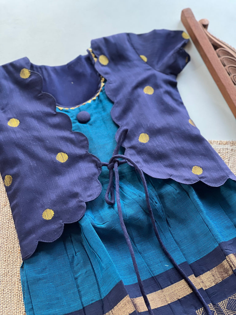 Shop now our Kids frock with overcoat exclusively at Studio Virupa