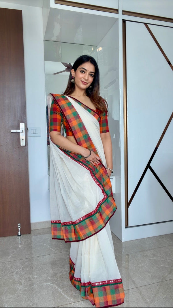 Diva X Madras Kattam Cotton Saree