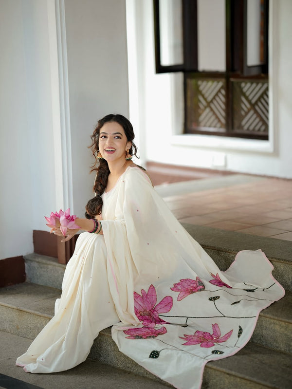 Padmam Saree with Sequin’s - Onam Edit