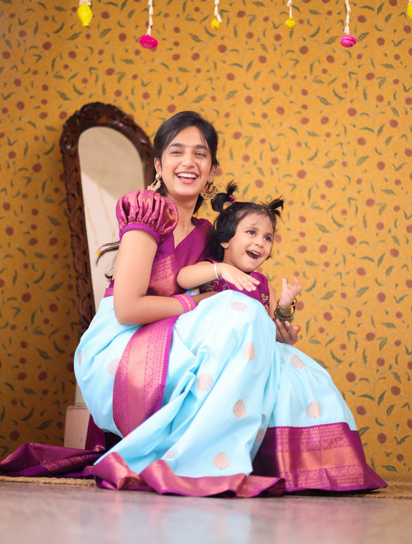 Semi Kanchi Silk Mom & Daughter