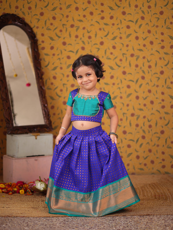 Mini Pattu Kids Crop Top and Skirt