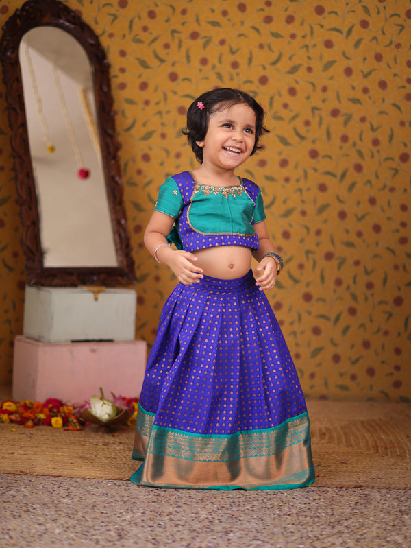 Mini Pattu Kids Crop Top and Skirt