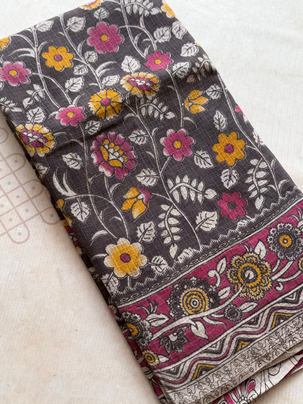 Cotton Kota Kalamkari Saree with Contrast Blouse