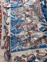 Rust Red Cotton Kota Kalamkari Saree with Bird & Floral Print | Lightweight Ethnic Saree with Contrast Blouse