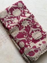 Kota Cotton Kalamkari Saree with Peacock & Floral Motif in Contrast Tone