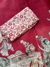 Kalahasti Pen Kalamkari Kota Saree – Red Edition
