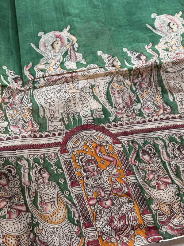 Kalahasti Pen Kalamkari Kota Saree – Handcrafted Elegance